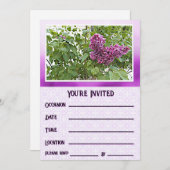 パープルライラック招待状あなたへ特別なイベント シーズンカード (正面/裏面)