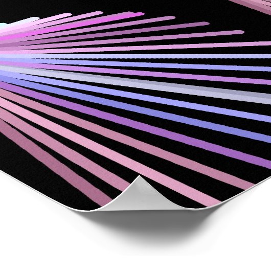 パープルラインアートビーチシーセルデザイン ポスター (角)