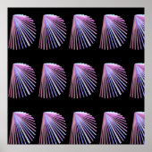 パープルラインアートビーチシーセルデザイン ポスター (正面)