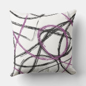 パープルラインデザインレトロ装飾用クッション クッション (裏面)