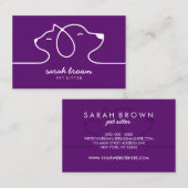 パープルラインロゴキャットドッグペット 名刺 (正面/裏面)