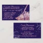 パープルラグジュアリークリーニングサービスメイドジャニージョール 名刺 (正面/裏面)