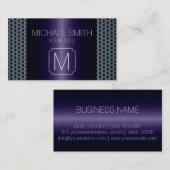 パープルラグジュアリーステンレスメタルモノグラム 名刺 (正面/裏面)