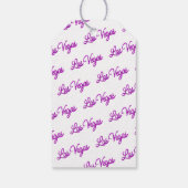パープルラスベガスの輝き結婚の歓迎 ギフトタグ (裏面)