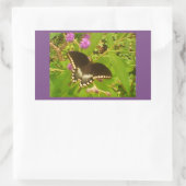 パープルラッピング ブラックモナーク 長方形シール (バッグ)