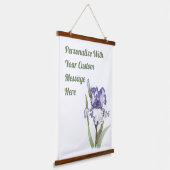 パープルラッフルアイリスフローラ植物美術カスタム 吊り下げ型タペストリー (傾斜あり)