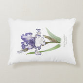 パープルラッフルアイリスフローラ植物芸術 アクセントクッション (正面)