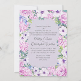 パープルラヌカルスアネノメフローラ結婚リース 招待状