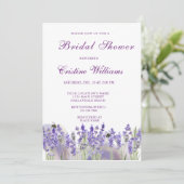 パープルラバエレガントンダーフラワーズブライダルシャワー 招待状 (スタンド正面)