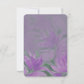 パープルラバンダーウォーターカラーエレガントフローラ 招待状 (裏面)