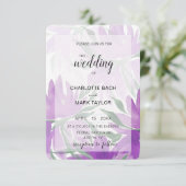パープルラバンダーウォーターカラーエレガントフローラ 招待状 (スタンド正面)