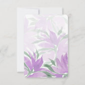 パープルラバンダーウォーターカラーエレガントフローラ 招待状 (裏面)
