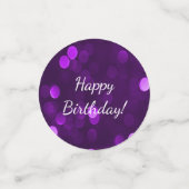 パープルラバーズスパークリー《写真》ぼけ味ライトハッピーバースデー コンフェッティ (スモール正面)