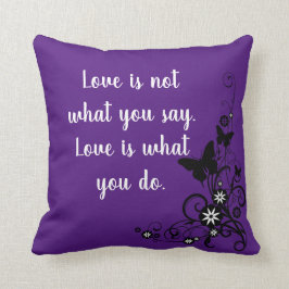 パープルラブことわざ装飾用クッション クッション