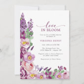 パープルラブイン開花ブライダルシャワー 招待状 (正面)