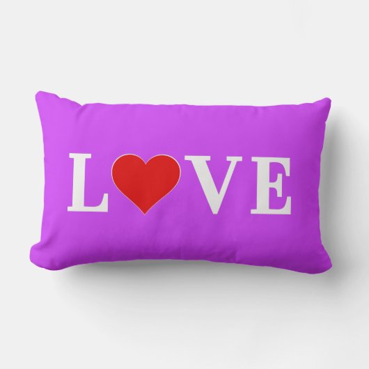 パープルラブエレガントハートスタイリッシュ ランバークッション (正面)