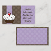 パープルラブカップケーキビジネスカード 名刺 (正面/裏面)