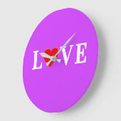 パープルラブシモダンック ラージ壁時計 (傾斜)