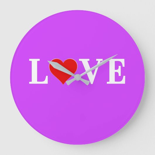 パープルラブシモダンック ラージ壁時計 (正面)