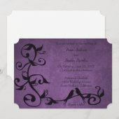 パープルラブバードの結婚式招待状 招待状 (正面/裏面)