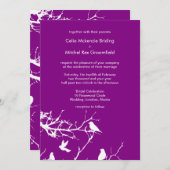 パープルラブバードカスタマイズ結婚式 招待状 (正面/裏面)