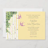 パープルラブバード樺の木ツリー結婚式招待状 招待状 (正面)