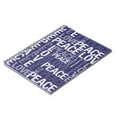 パープルラブピースタイポグラフィ ノートブック (左側)