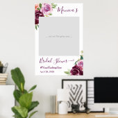 パープルラブ フラワーチック ブライダルシャワー フォトブース ポスター (ホームオフィス)