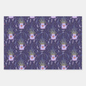 パープルラベかわいらしンダー ラッピングペーパーシート (正面3)