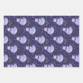 パープルラベかわいらしンダー ラッピングペーパーシート (正面)