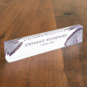 パープルラベエレガントンダーアゲイト デスクネームプレート (側面)