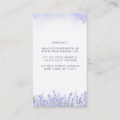 パープルラベエレガントンダーズフローラ水彩 名刺 (裏面)