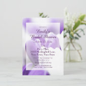 パープルラベエレガントンダーホワイトチューリップブライダルシャワー 招待状 (スタンド正面)