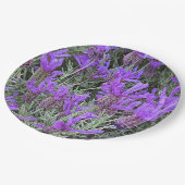 パープルラベスペインのンダー開花フローラ ペーパープレート (アングル)