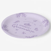 パープルラベパーソナライズされたンダーキンセアニェラ ペーパープレート (アングル)