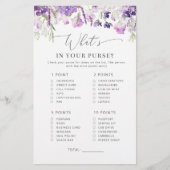 パープルラベンダーあなたの財布のゲームの中に何がある (正面)