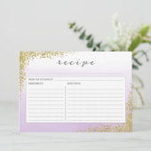 パープルラベンダーとゴールドのレシピカード 招待状 (スタンド正面)