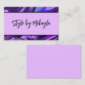 パープルラベンダーとブルー美しいスタイル対応 名刺 (正面/裏面)