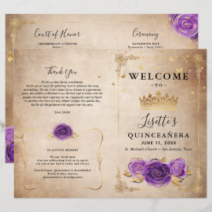 パープルラベンダーと金ゴールドバラキンセアニェラプログラム