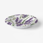 パープルラベンダーの花咲く水彩植物画 ペーパーボウル (傾斜あり)