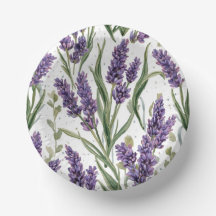 パープルラベンダーの花咲く水彩植物画