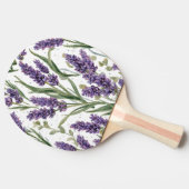パープルラベンダーの花咲く水彩植物画 卓球ラケット (横)