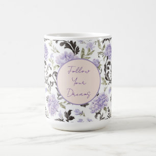 パープルラベンダーの花 コーヒーマグカップ