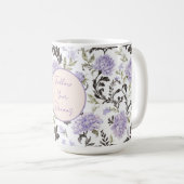 パープルラベンダーの花 コーヒーマグカップ (正面右)