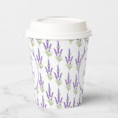 パープルラベンダーアンティークフレーム誕生日 紙コップ (左)
