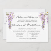 パープルラベンダーウィステリアリハーサルディナー 招待状 (正面)