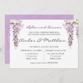 パープルラベンダーウィステリアリハーサルディナー 招待状 (正面/裏面)