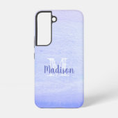 パープルラベンダーウォーターカラーかわいいイニシャル名 SAMSUNG GALAXYケース (裏面)