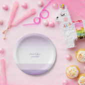 パープルラベンダーウォーターカラーウェディングパーティープレート ペーパープレート (パーティー)