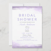 パープルラベンダーウォーターカラーモダンブライダルシャワー 招待状 (正面)